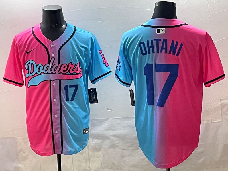 Men Los Angeles Dodgers #17 Ohtani Blue pink Game 2025 Nike MLB Jersey style 0017->los angeles dodgers->MLB Jersey
